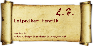 Leipniker Henrik névjegykártya