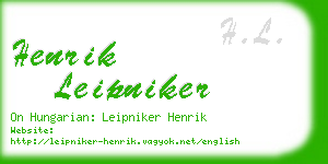 henrik leipniker business card